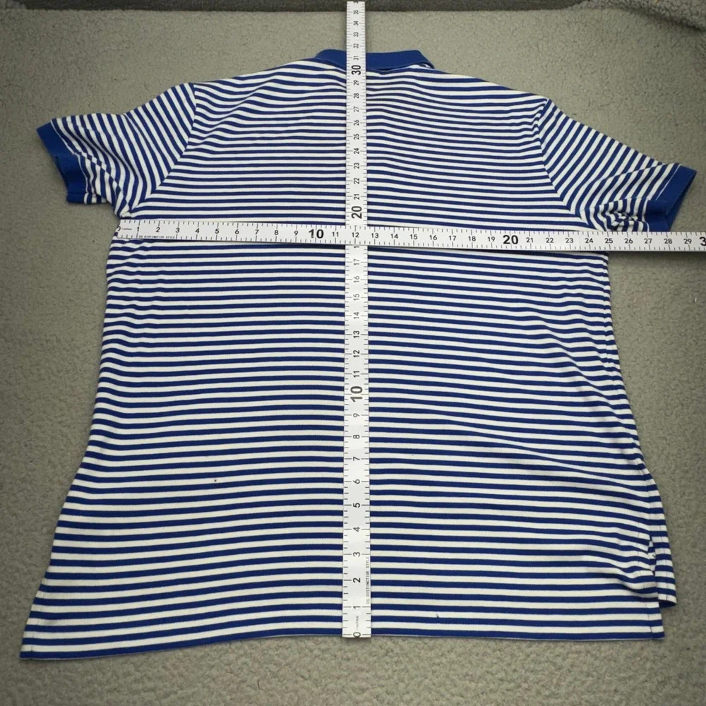 Polo Ralph Lauren Polo Mens XL Blue White Striped Short Sleeve Pony Logo Shirt